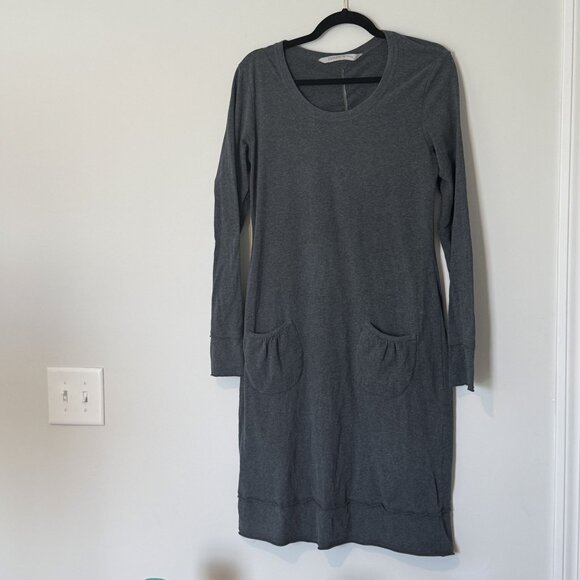 Athleta Long Sleeve Gray Pockets Dress Medium Tall - Picture 1 of 9